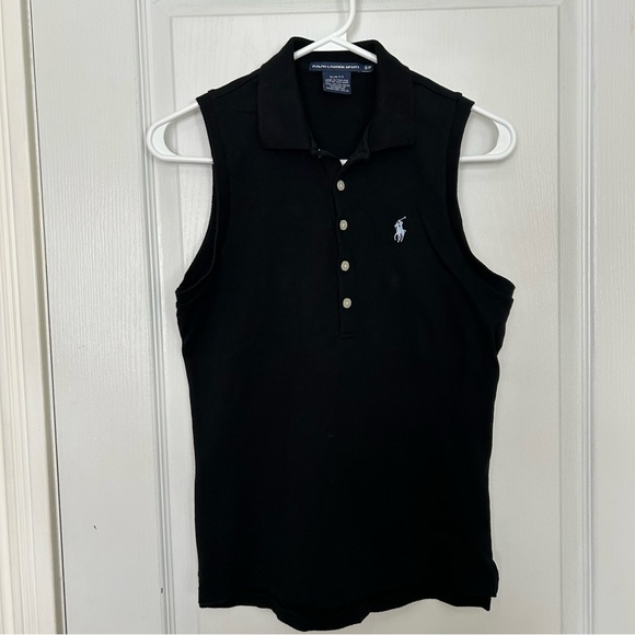 Ralph Lauren Tops - Ralph Lauren Sport Black Sleeveless Polo Small Slim Fit 100% Cotton Black Women